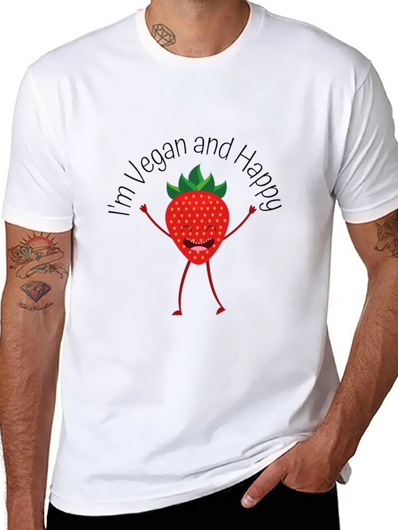 Vegan and Happy Graphic T-Shirt