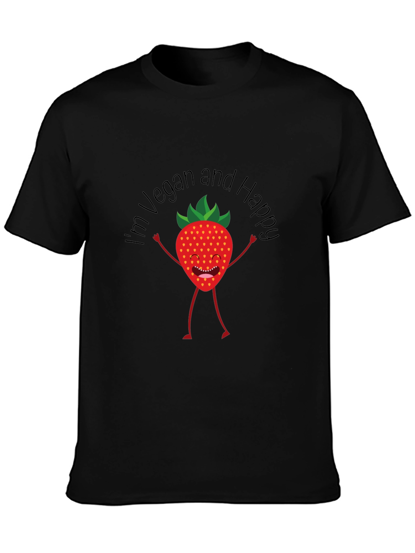 Vegan and Happy Graphic T-Shirt