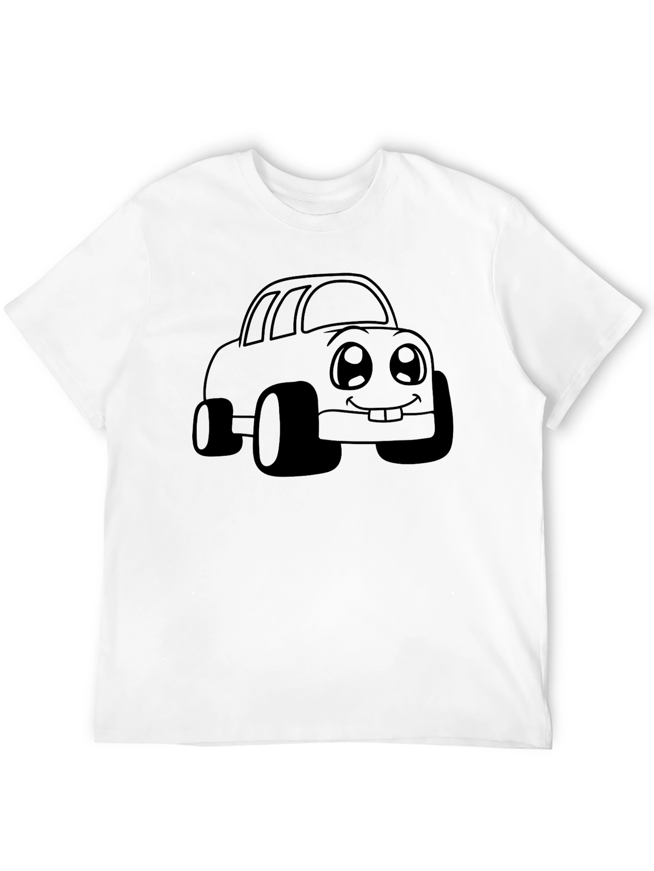 Cartoon Car Graphic Black T-Shirt