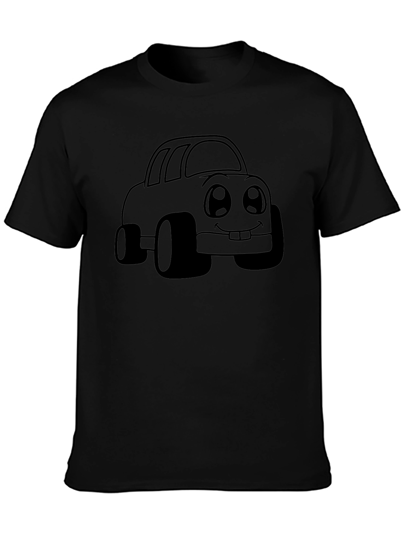Cartoon Car Graphic Black T-Shirt