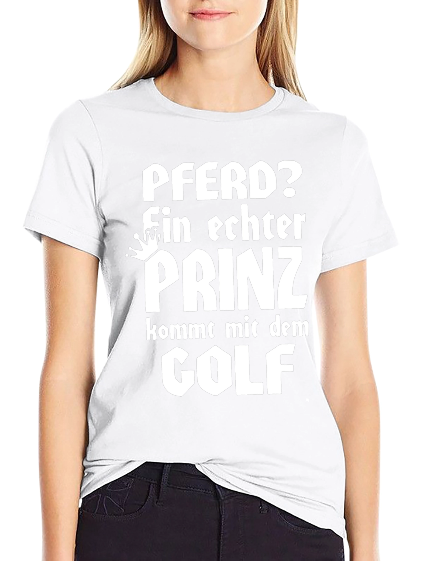 Pferd Prinz Golf Mens Black T-Shirt
