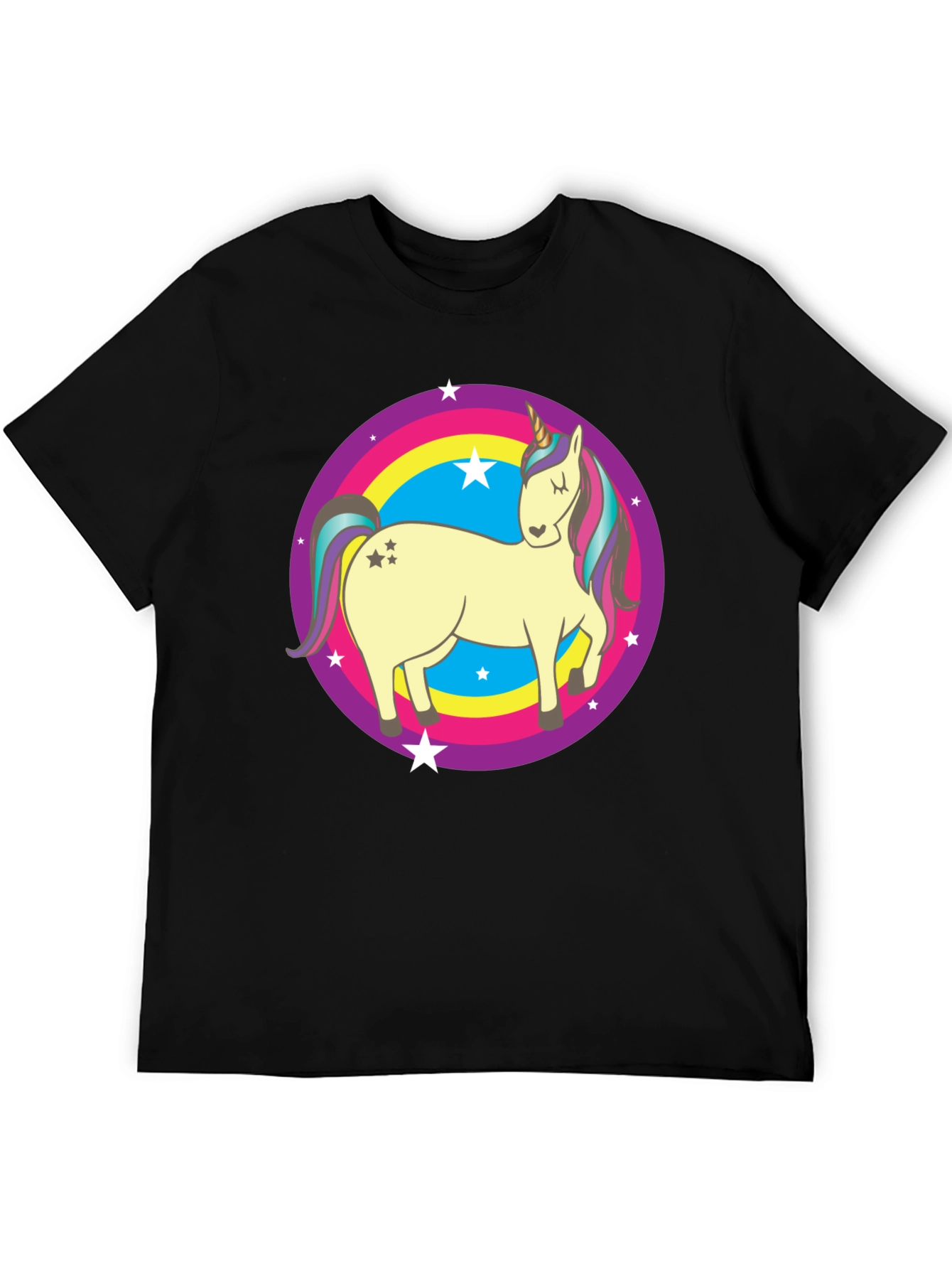 Unicorn Rainbow Circle Graphic T-Shirt