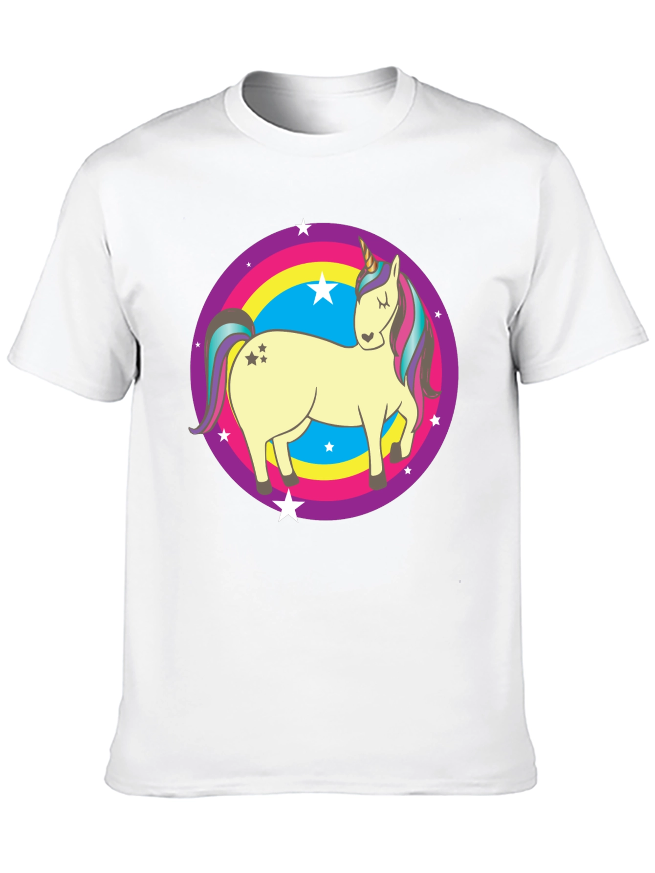 Unicorn Rainbow Circle Graphic T-Shirt