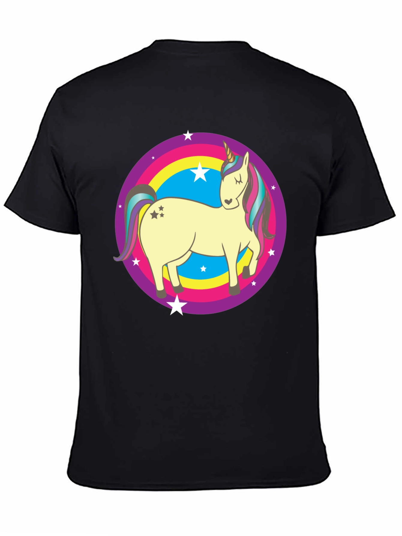 Unicorn Rainbow Circle Graphic T-Shirt