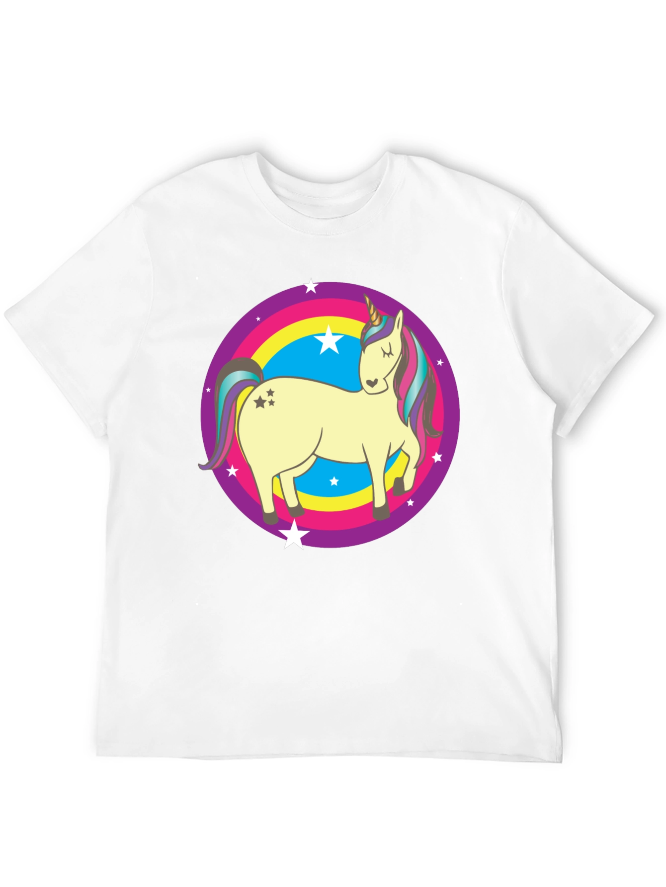 Unicorn Rainbow Circle Graphic T-Shirt