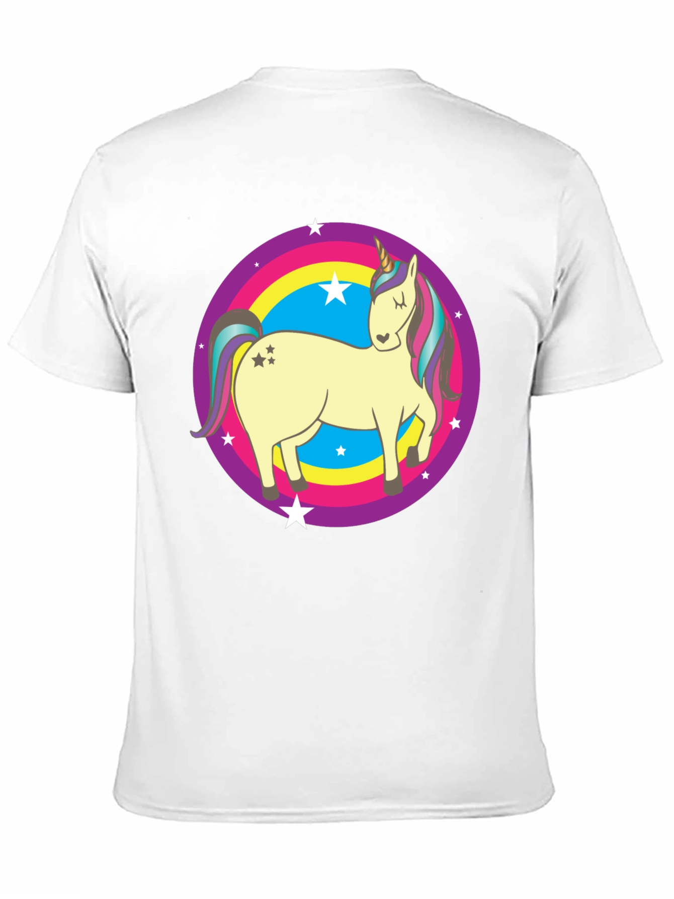 Unicorn Rainbow Circle Graphic T-Shirt