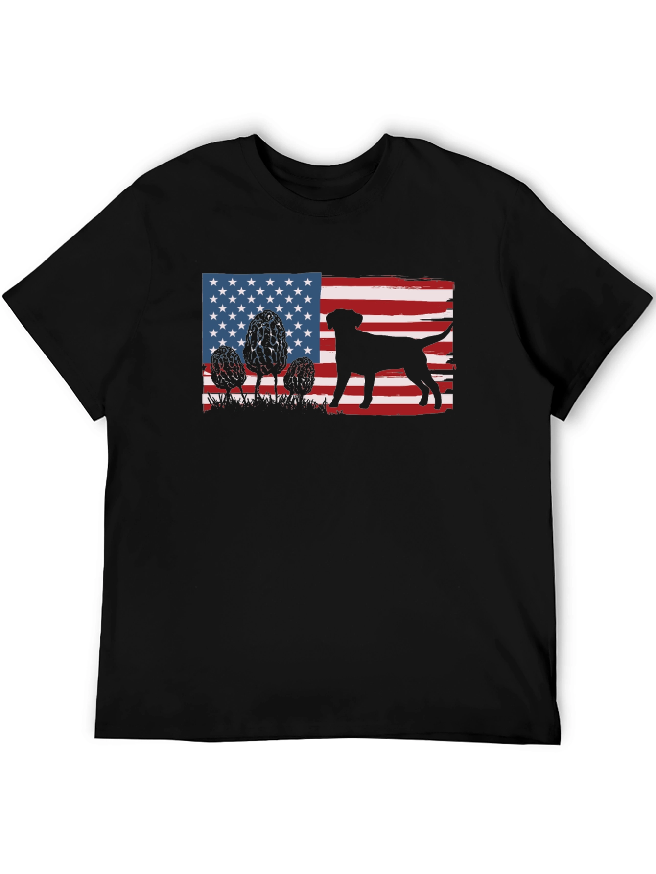 American Flag Dog Silhouette T-Shirt