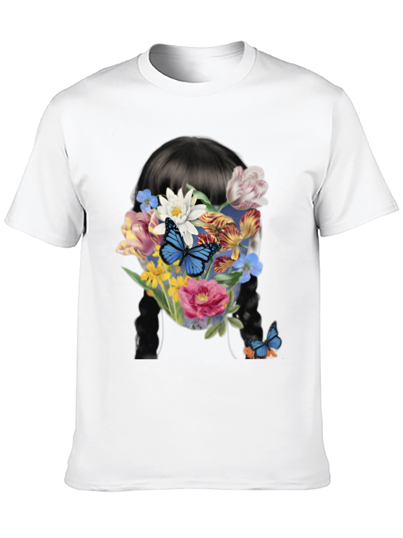 Floral Butterfly Graphic Tee - Trendy Black T-Shirt