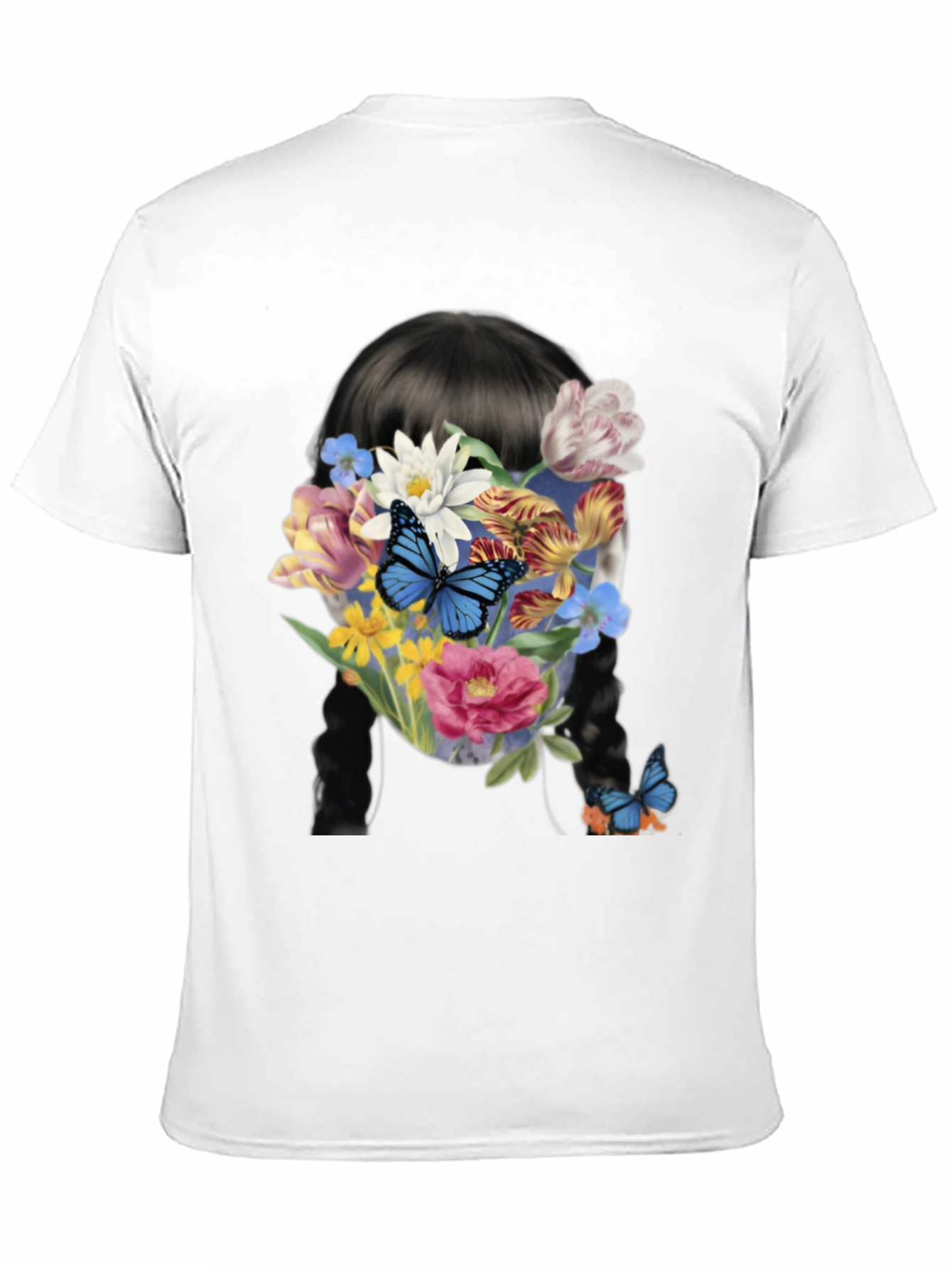 Floral Butterfly Graphic Tee - Trendy Black T-Shirt