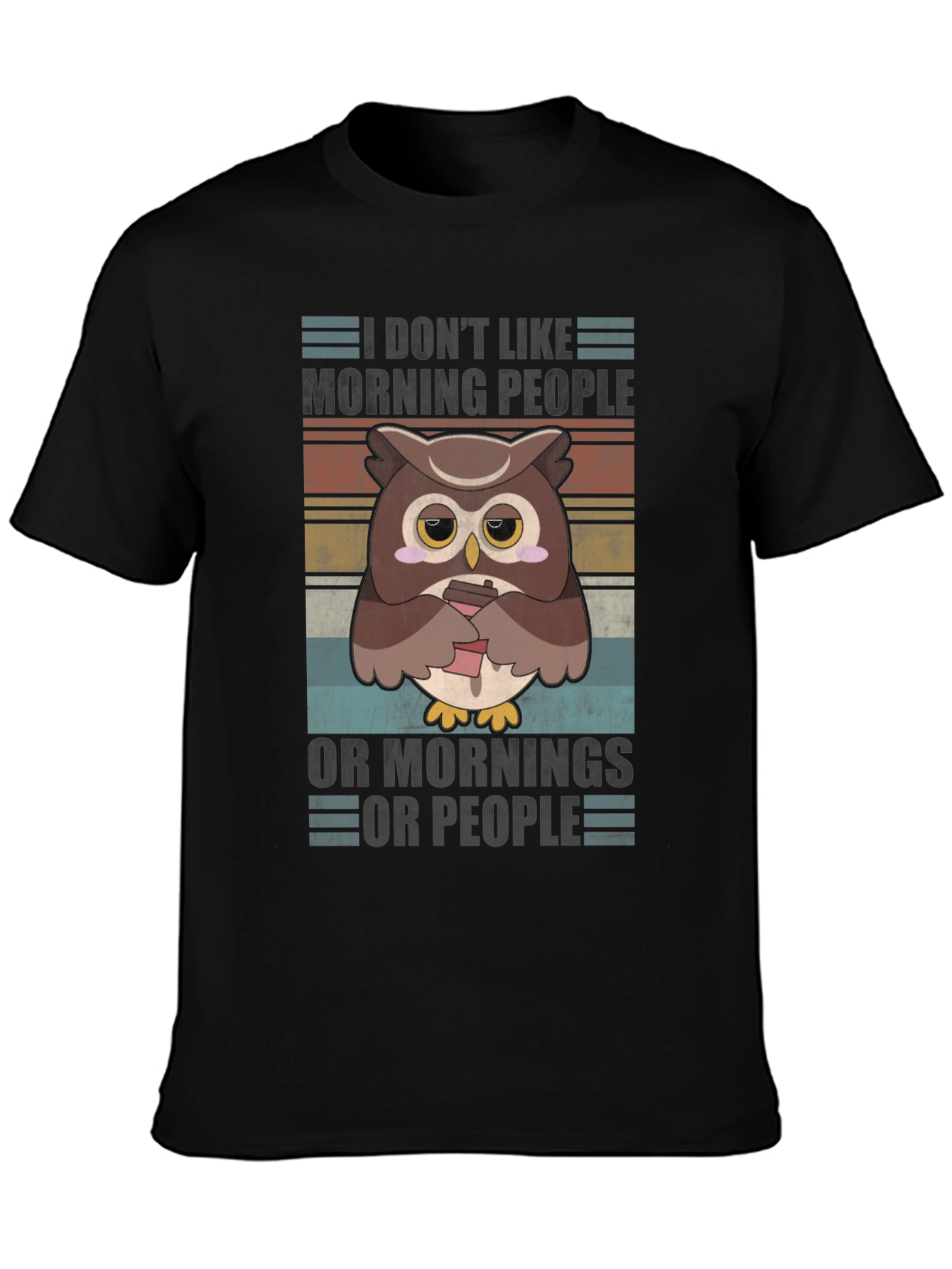 Funny Owl T-Shirt: I Dont Like Morning People