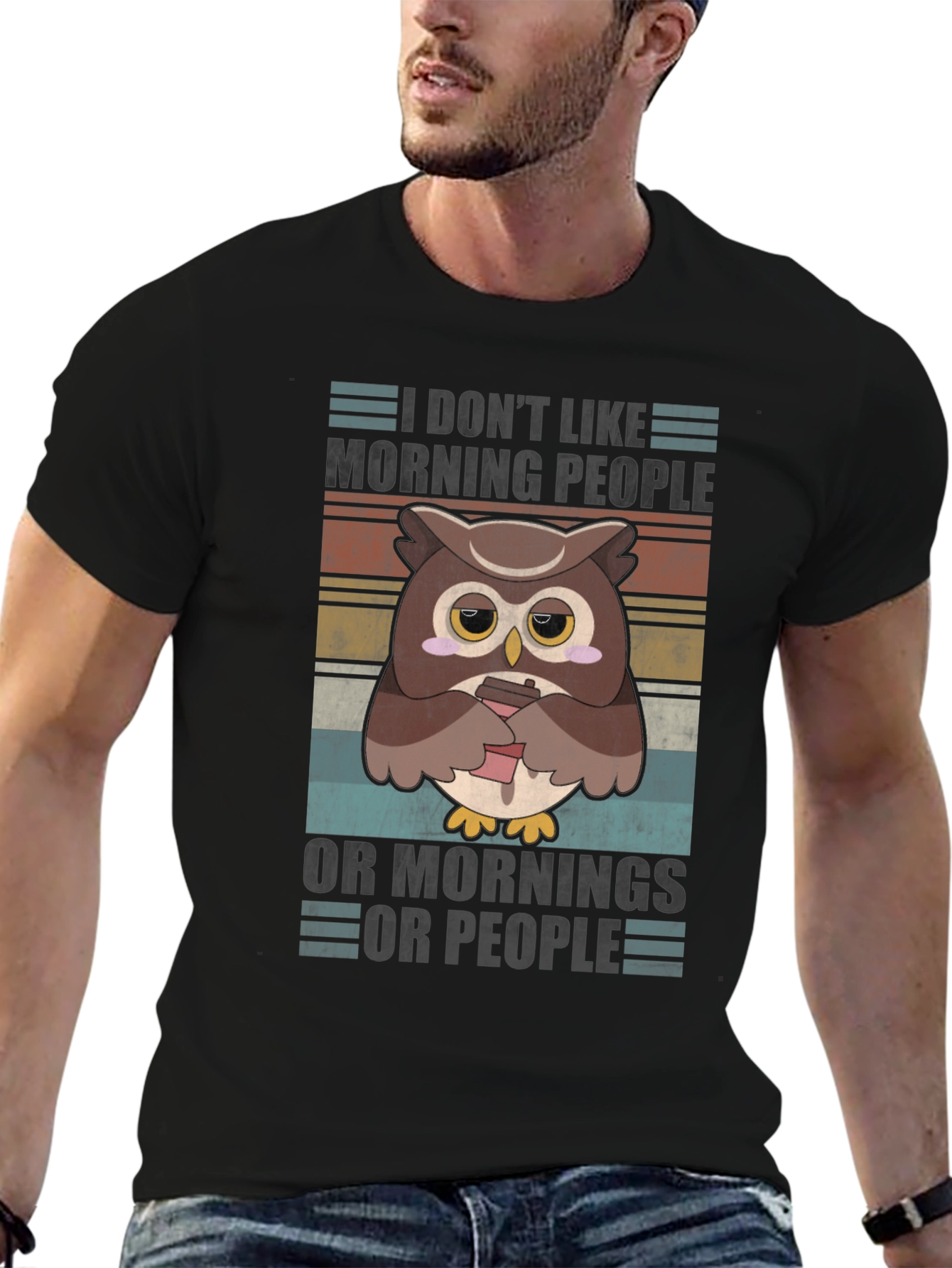 Funny Owl T-Shirt: I Dont Like Morning People