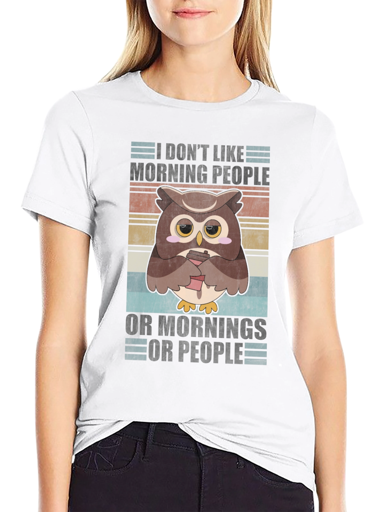 Funny Owl T-Shirt: I Dont Like Morning People