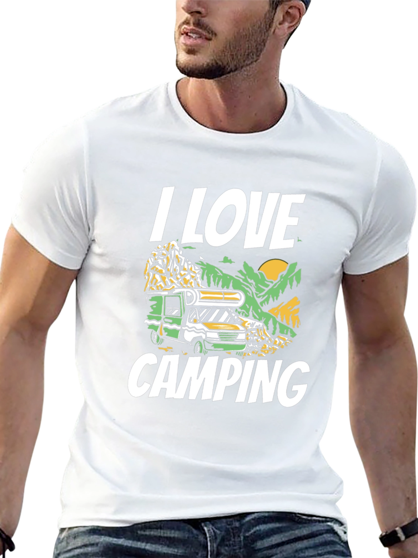 I Love Camping Graphic T-Shirt - Black