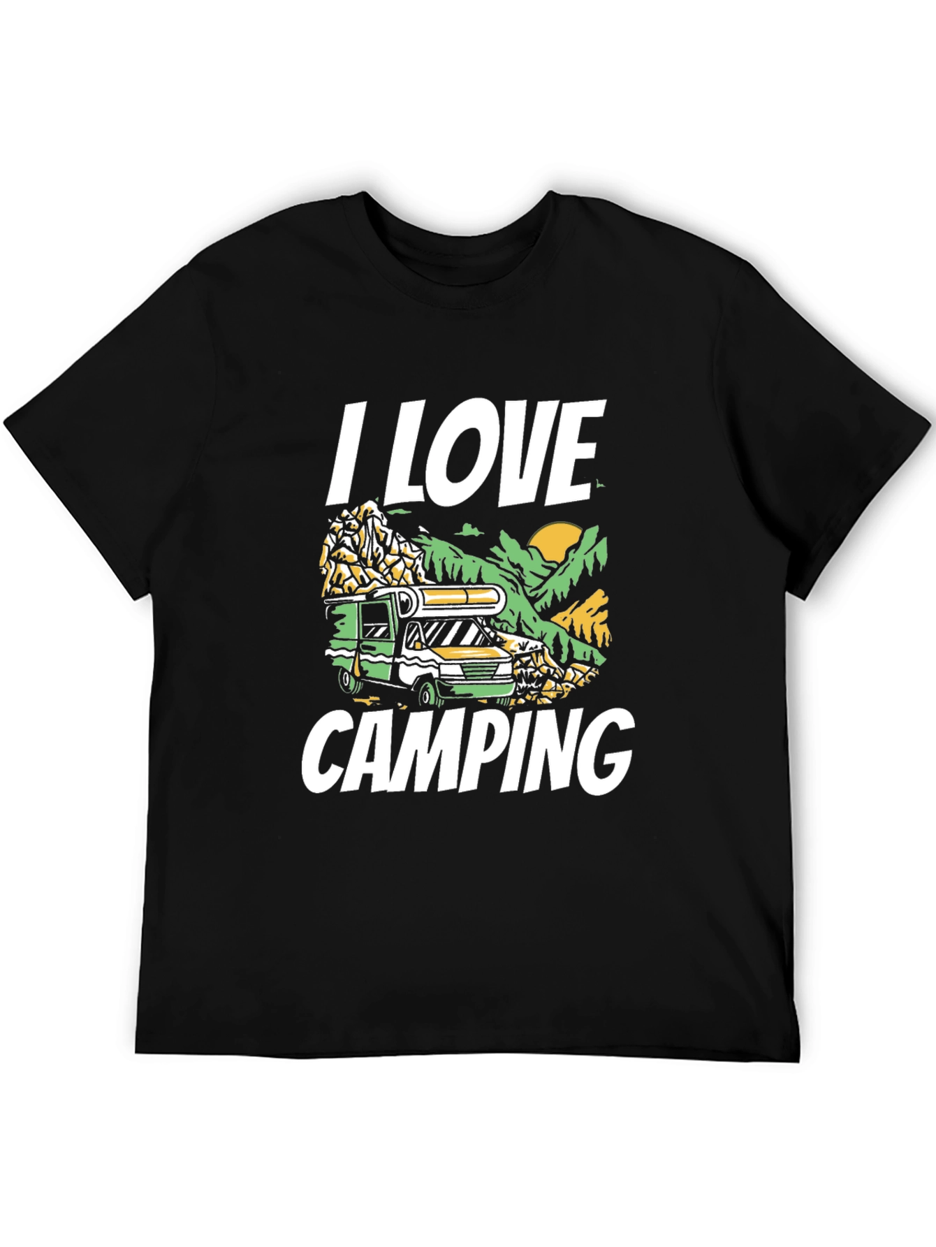 I Love Camping Graphic T-Shirt - Black