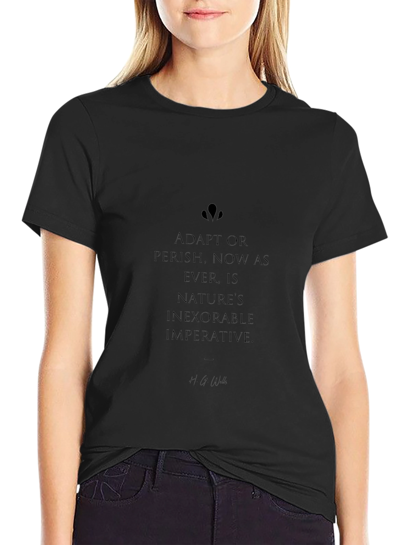Adapt or Perish Black Graphic Tee