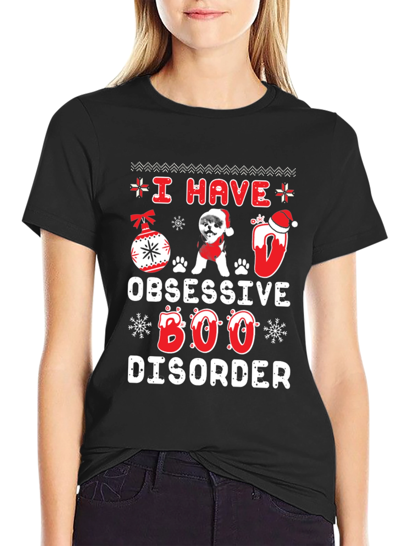 Obsessive BOO Disorder Dog Christmas T-Shirt