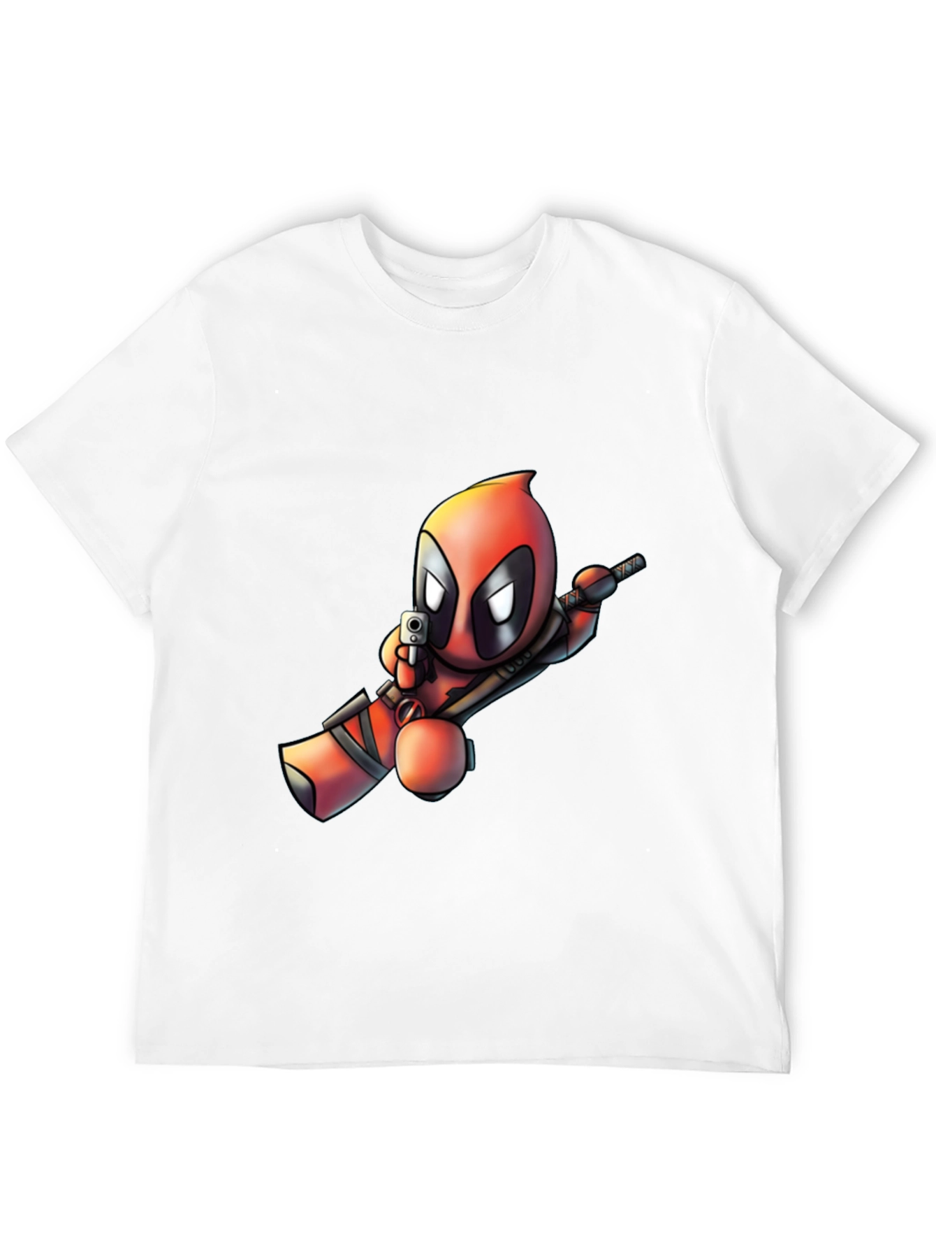 Cartoon Deadpool Graphic Print T-Shirt