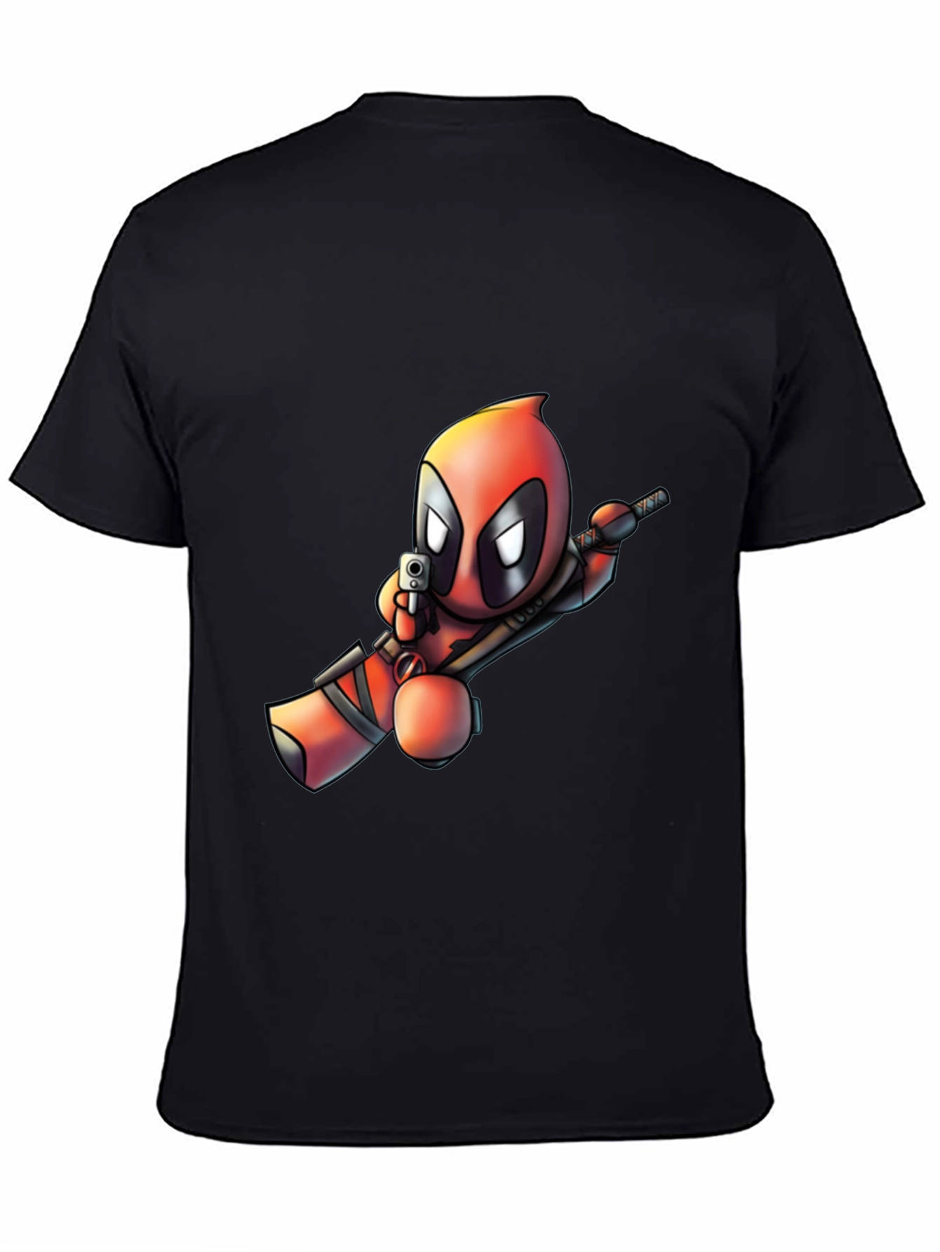 Cartoon Deadpool Graphic Print T-Shirt