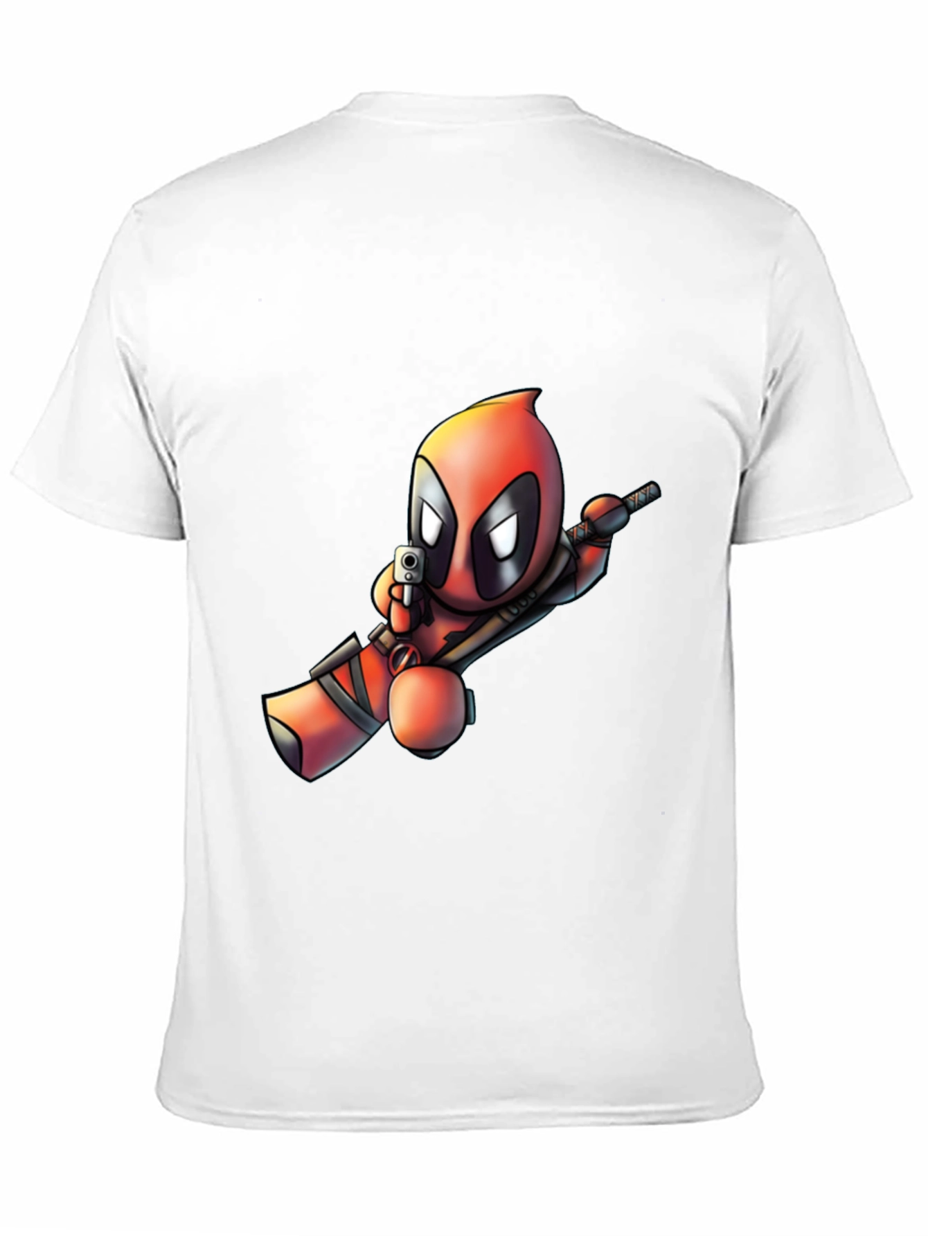 Cartoon Deadpool Graphic Print T-Shirt