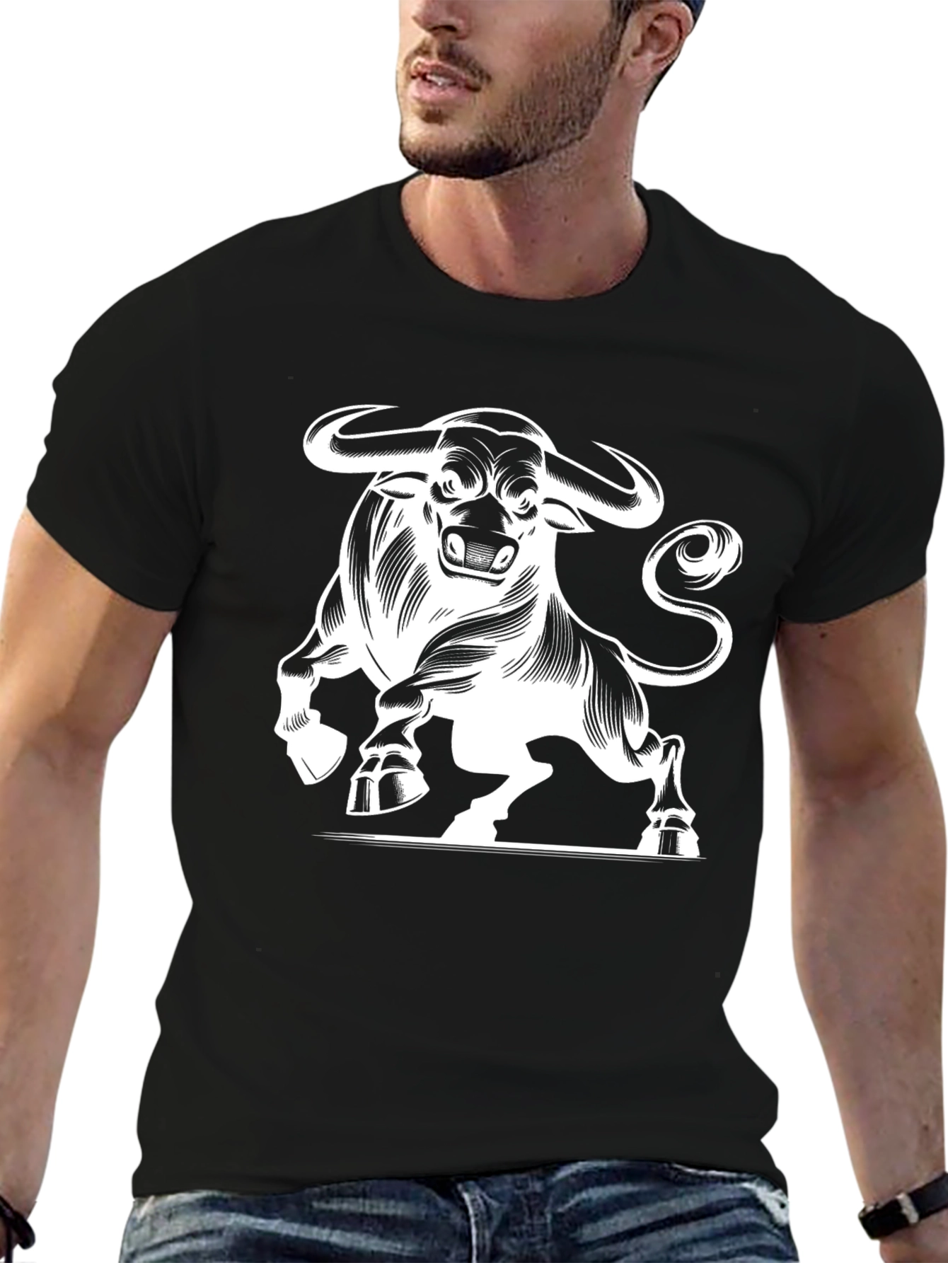 Black Bull Graphic Tee - Bold & Stylish