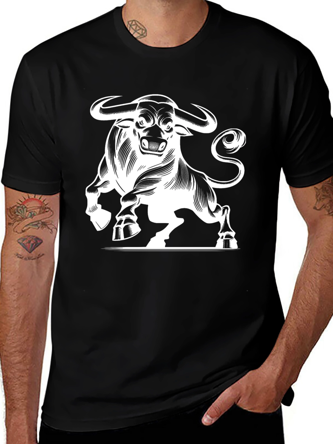 Black Bull Graphic Tee - Bold & Stylish