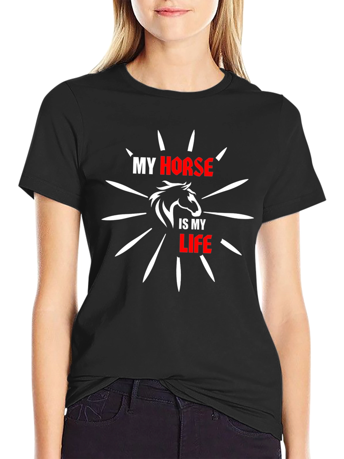 My Horse is My Life Black T-Shirt