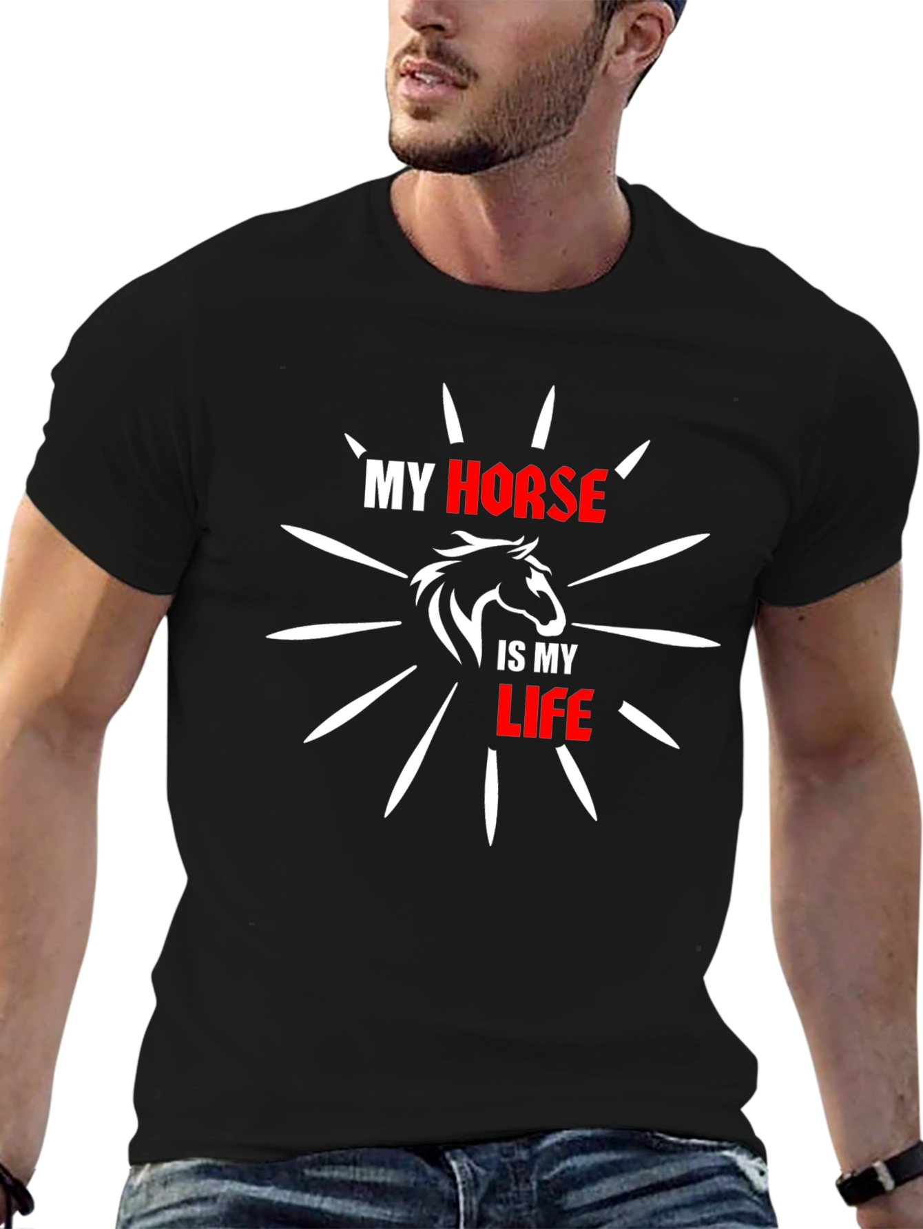 My Horse is My Life Black T-Shirt