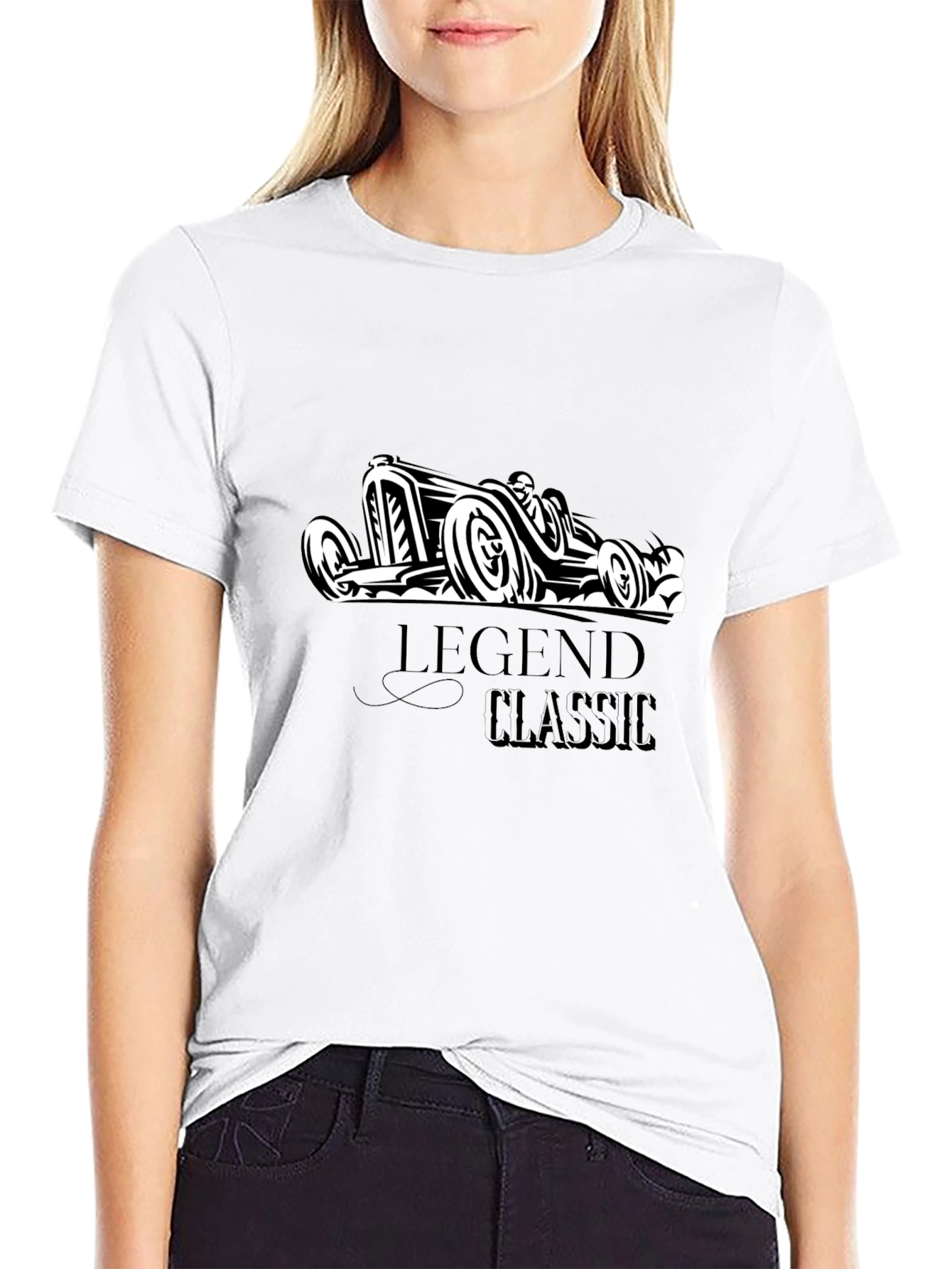 Legend Classic Car Graphic Tee - Stylish Black T-Shirt