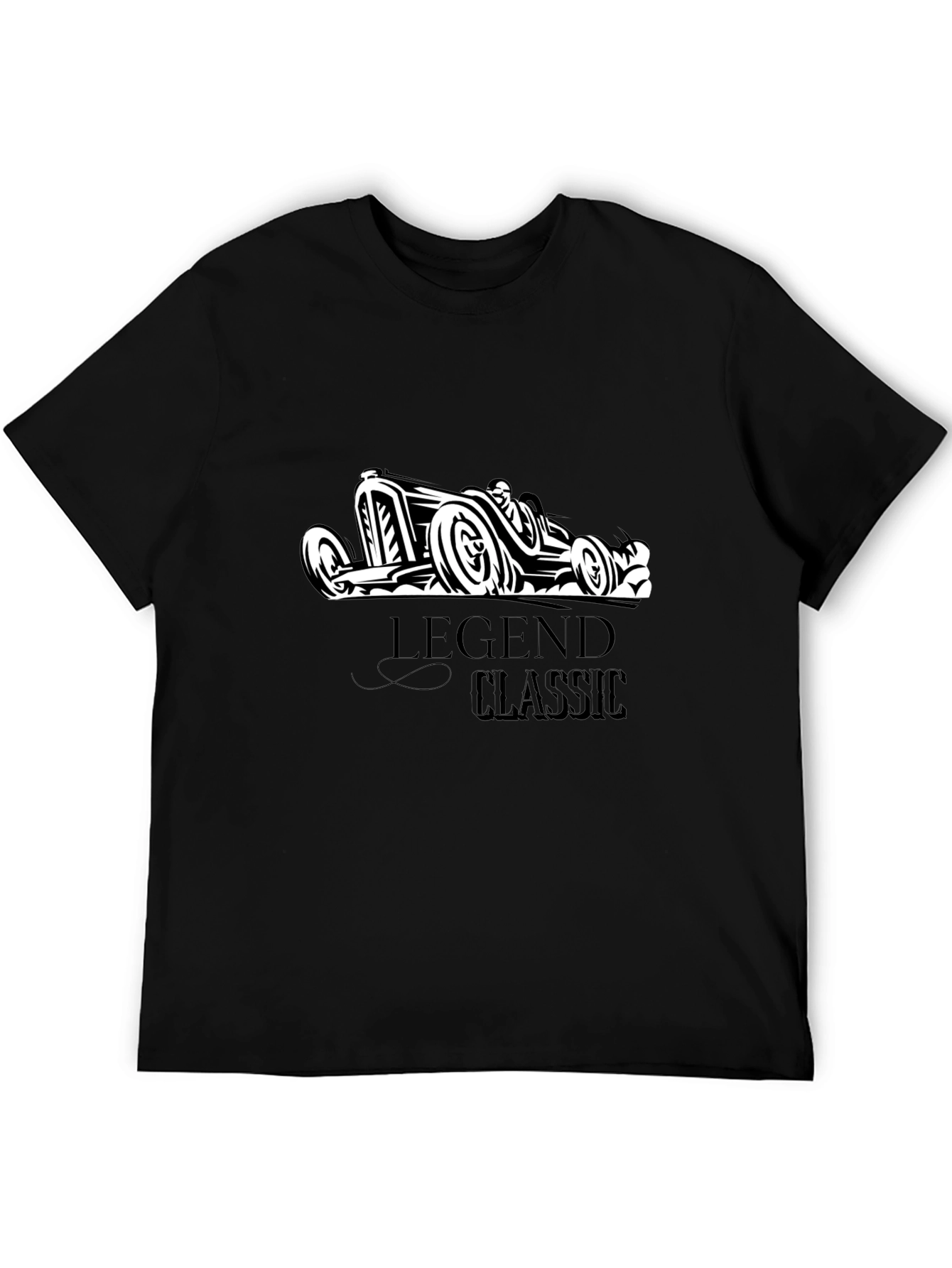 Legend Classic Car Graphic Tee - Stylish Black T-Shirt