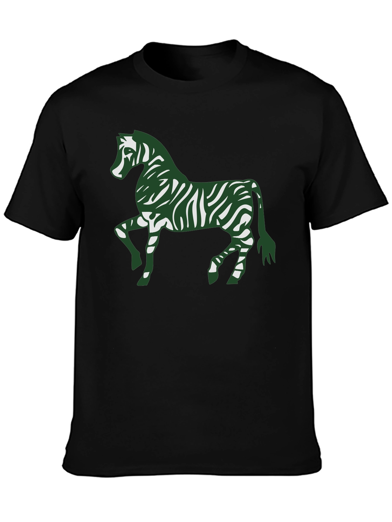 Zebra Print Tee - Stylish Mens Black Cotton T-Shirt