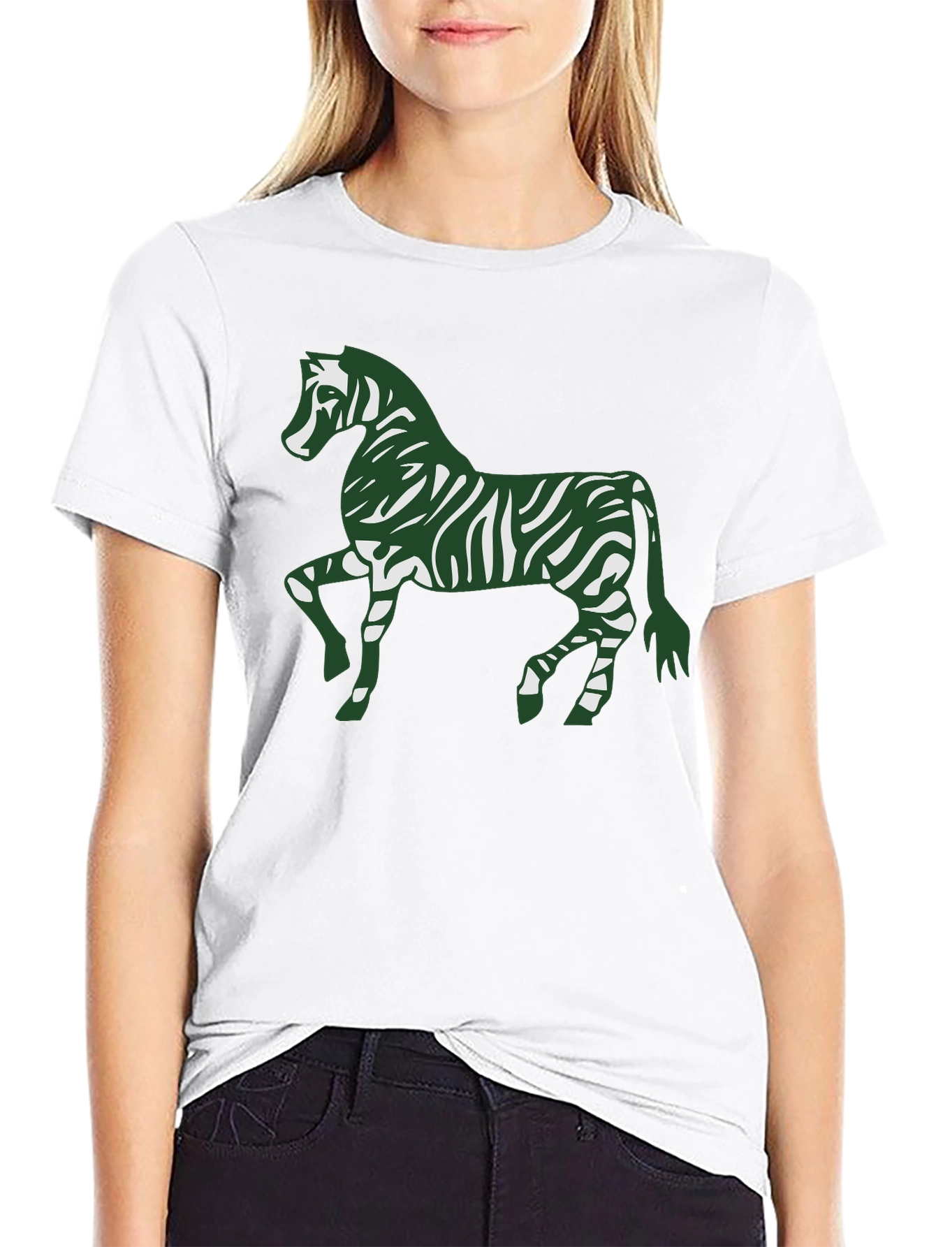 Zebra Print Tee - Stylish Mens Black Cotton T-Shirt