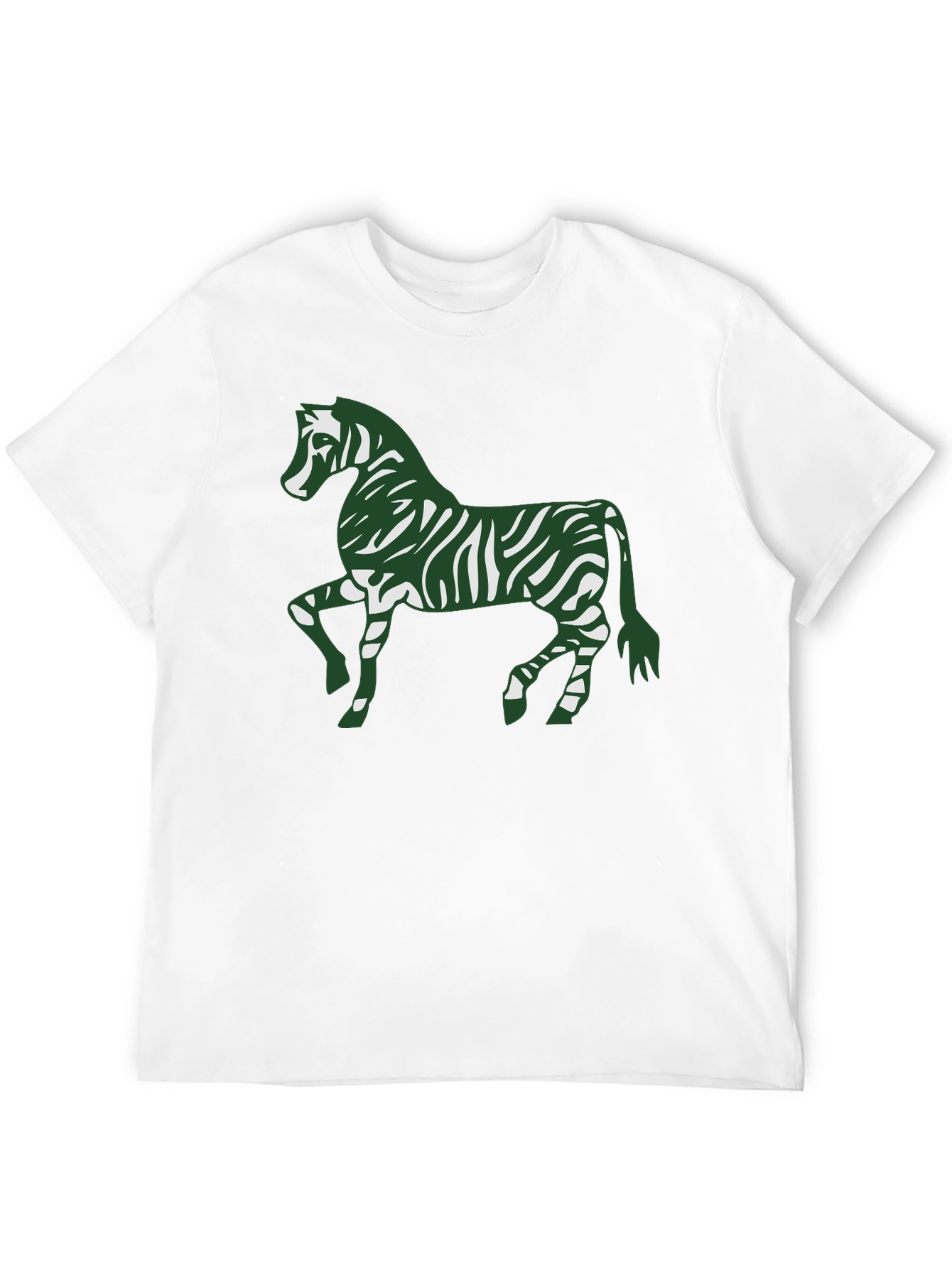 Zebra Print Tee - Stylish Mens Black Cotton T-Shirt