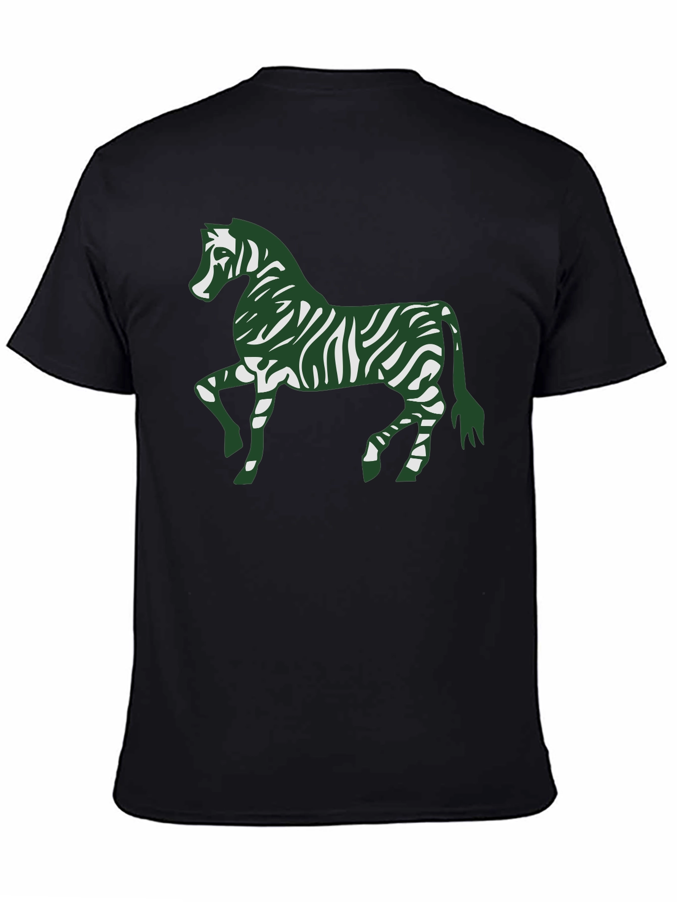 Zebra Print Tee - Stylish Mens Black Cotton T-Shirt