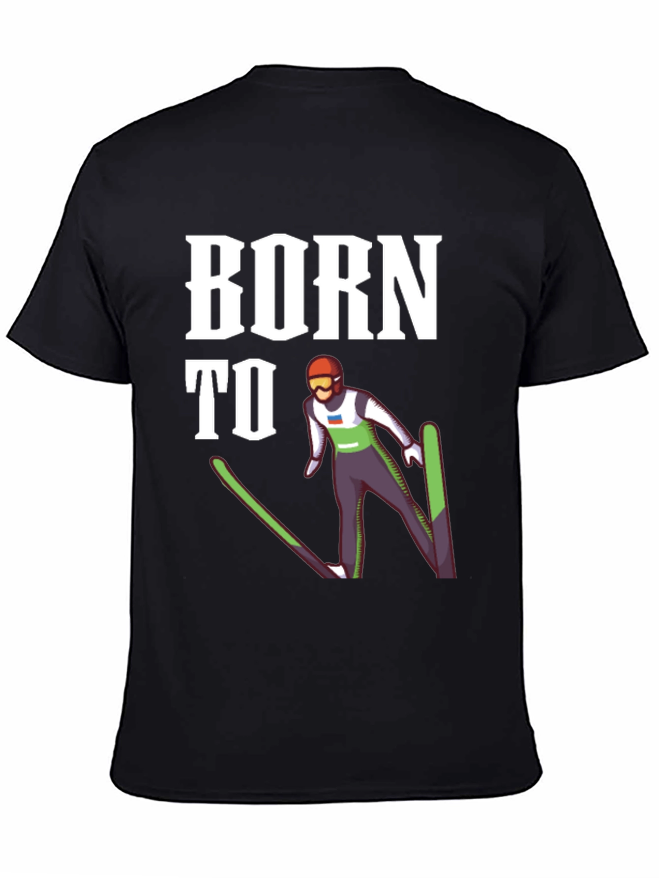 Born to Ski Jumper Black T-Shirt