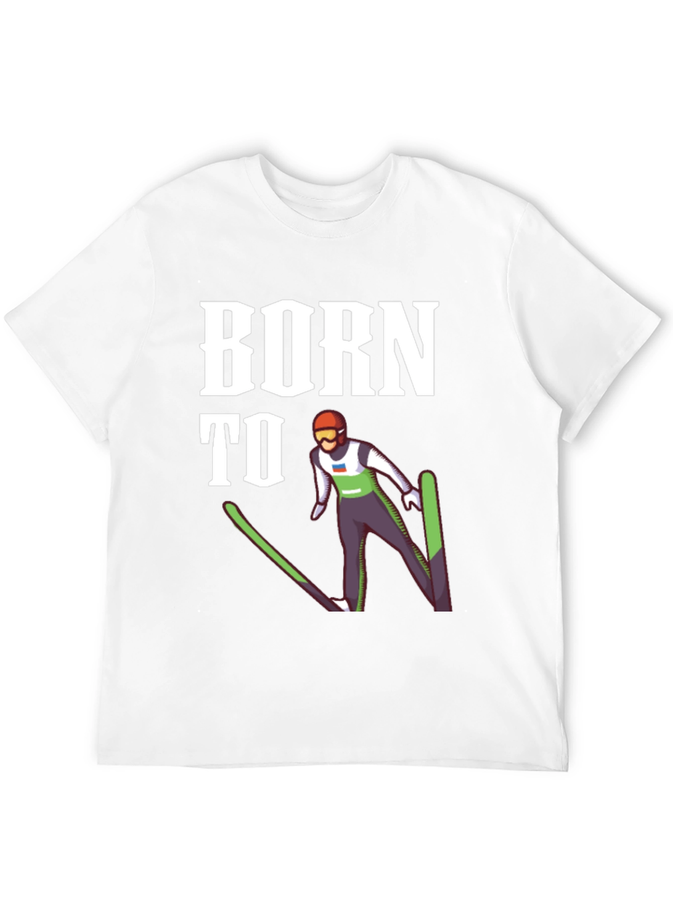 Born to Ski Jumper Black T-Shirt