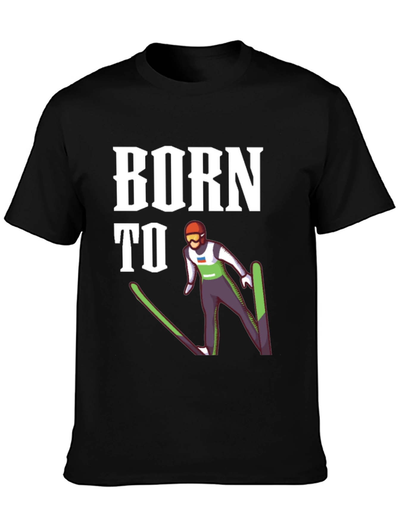 Born to Ski Jumper Black T-Shirt