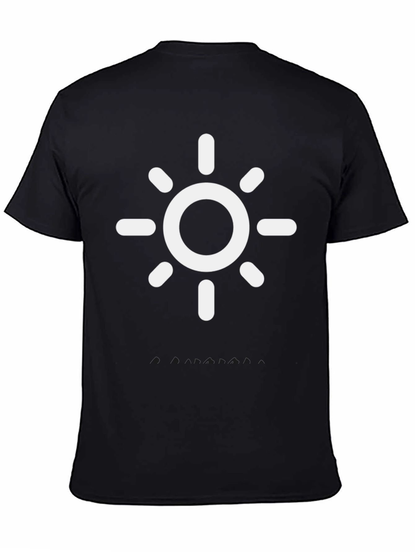 Sunburst Graphic T-Shirt - Black Cotton Blend Casual Tee