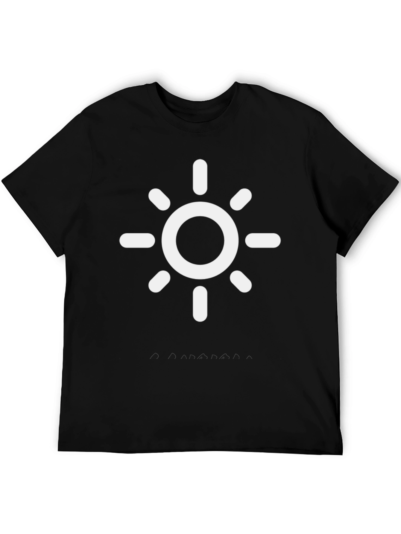 Sunburst Graphic T-Shirt - Black Cotton Blend Casual Tee