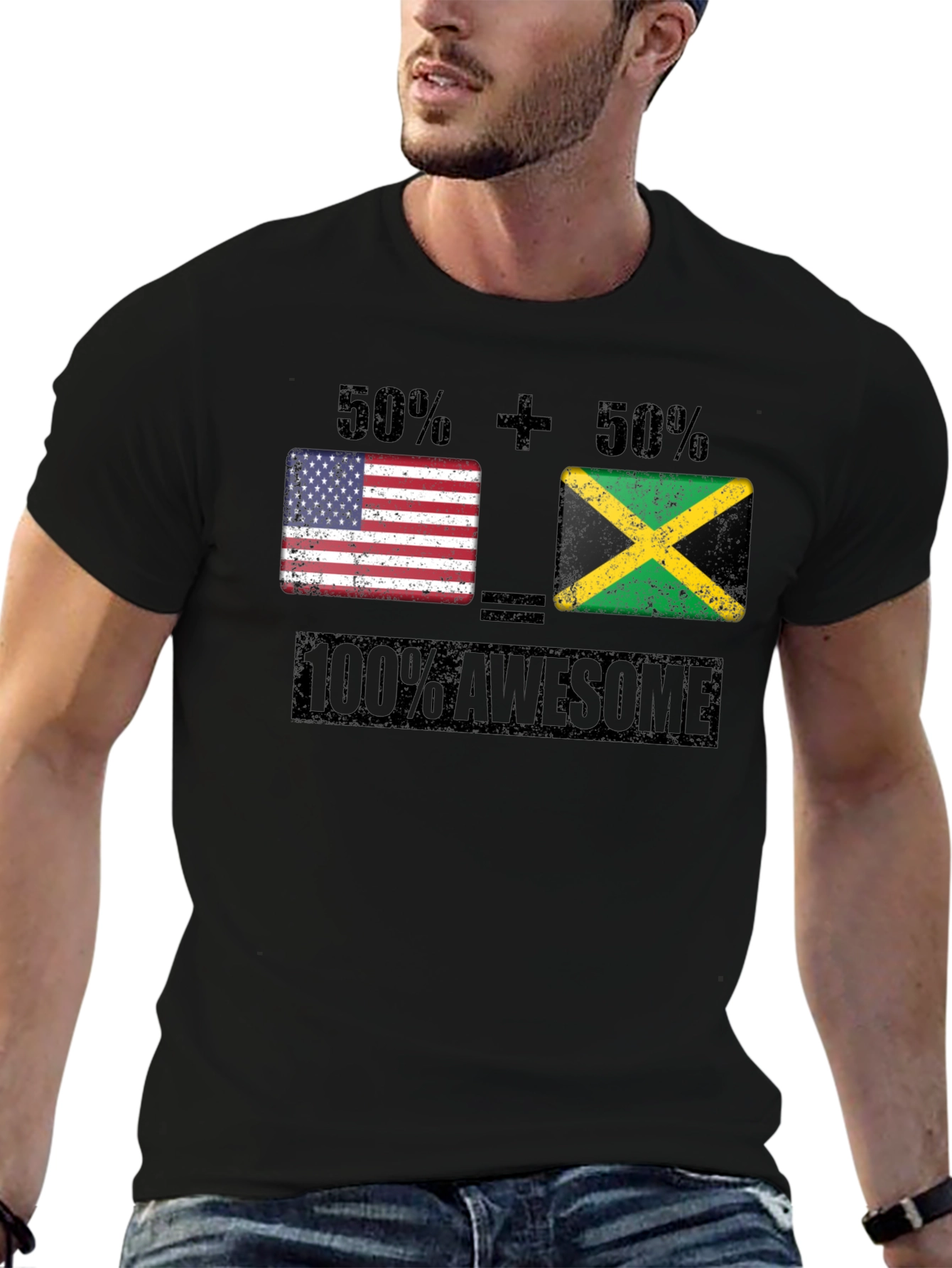 Jamaican American Pride Graphic T-Shirt