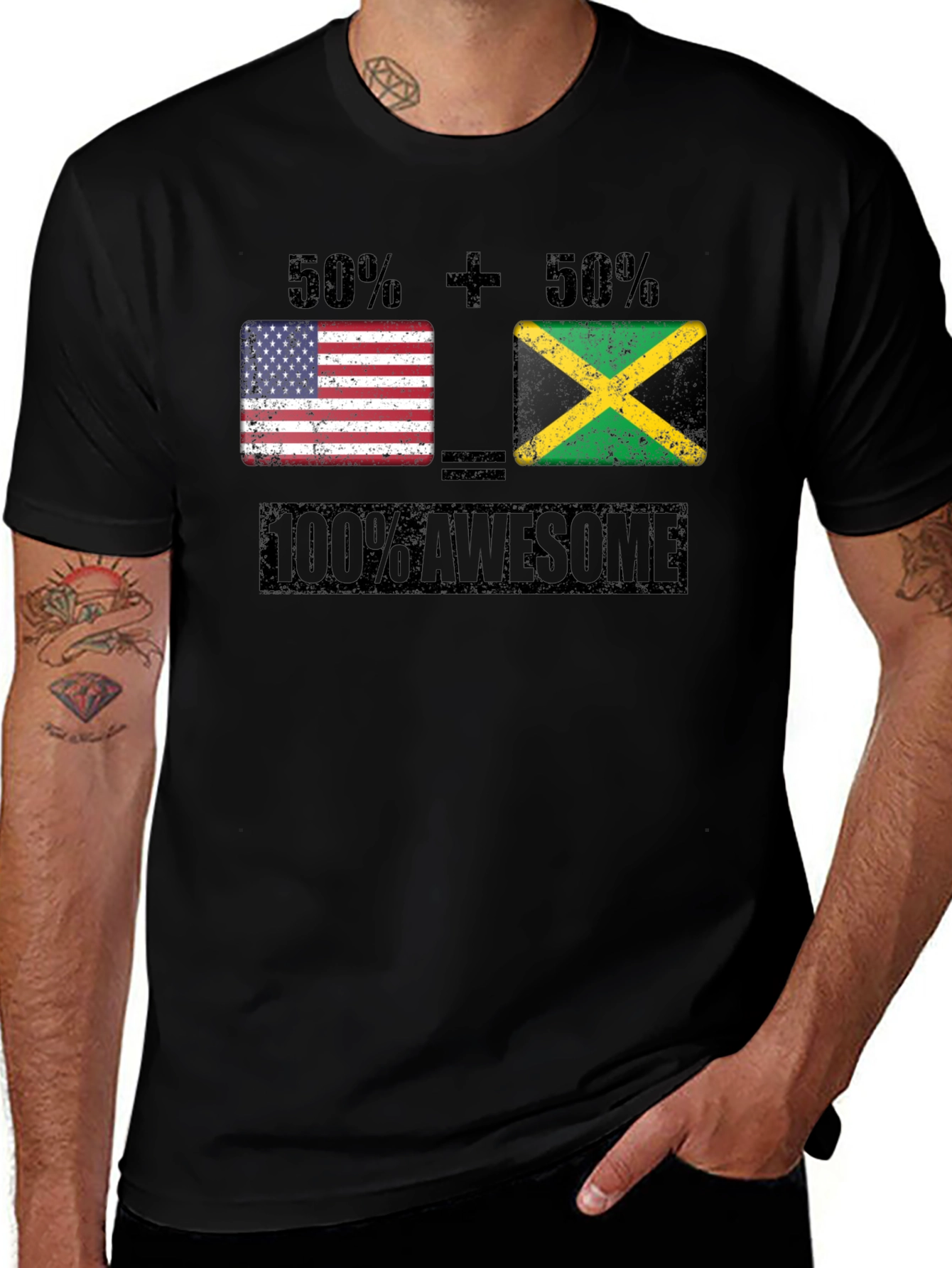 Jamaican American Pride Graphic T-Shirt