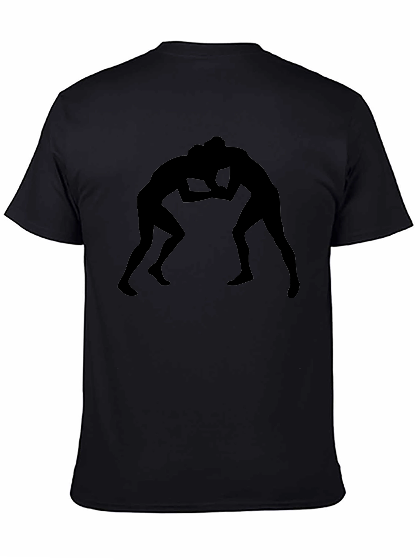 Wrestling Silhouette Graphic Tee - Black