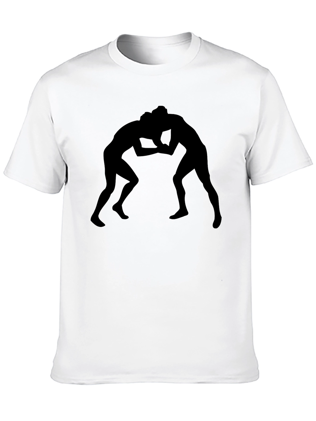 Wrestling Silhouette Graphic Tee - Black