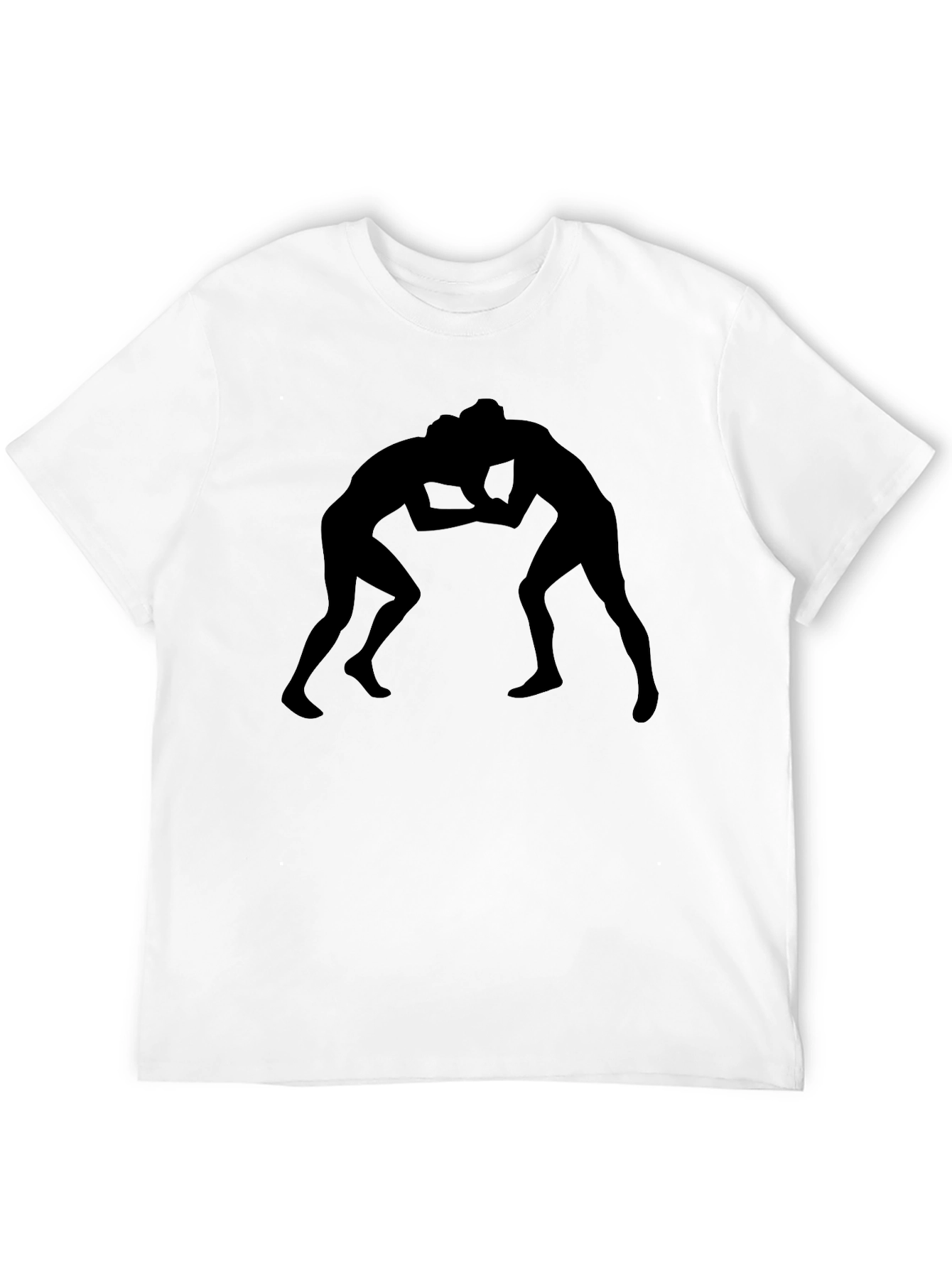 Wrestling Silhouette Graphic Tee - Black