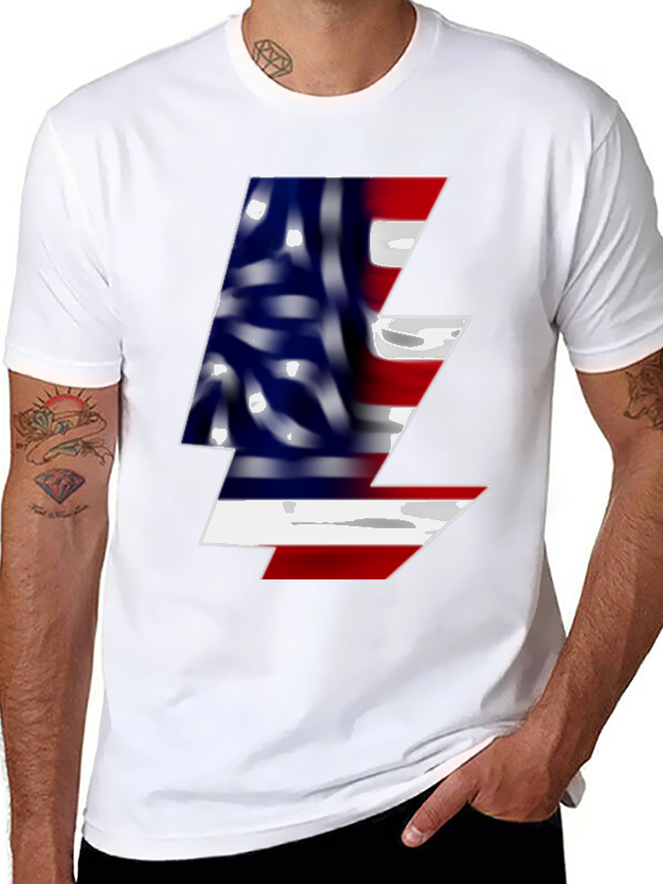 American Flag Lightning Bolt Graphic Tee