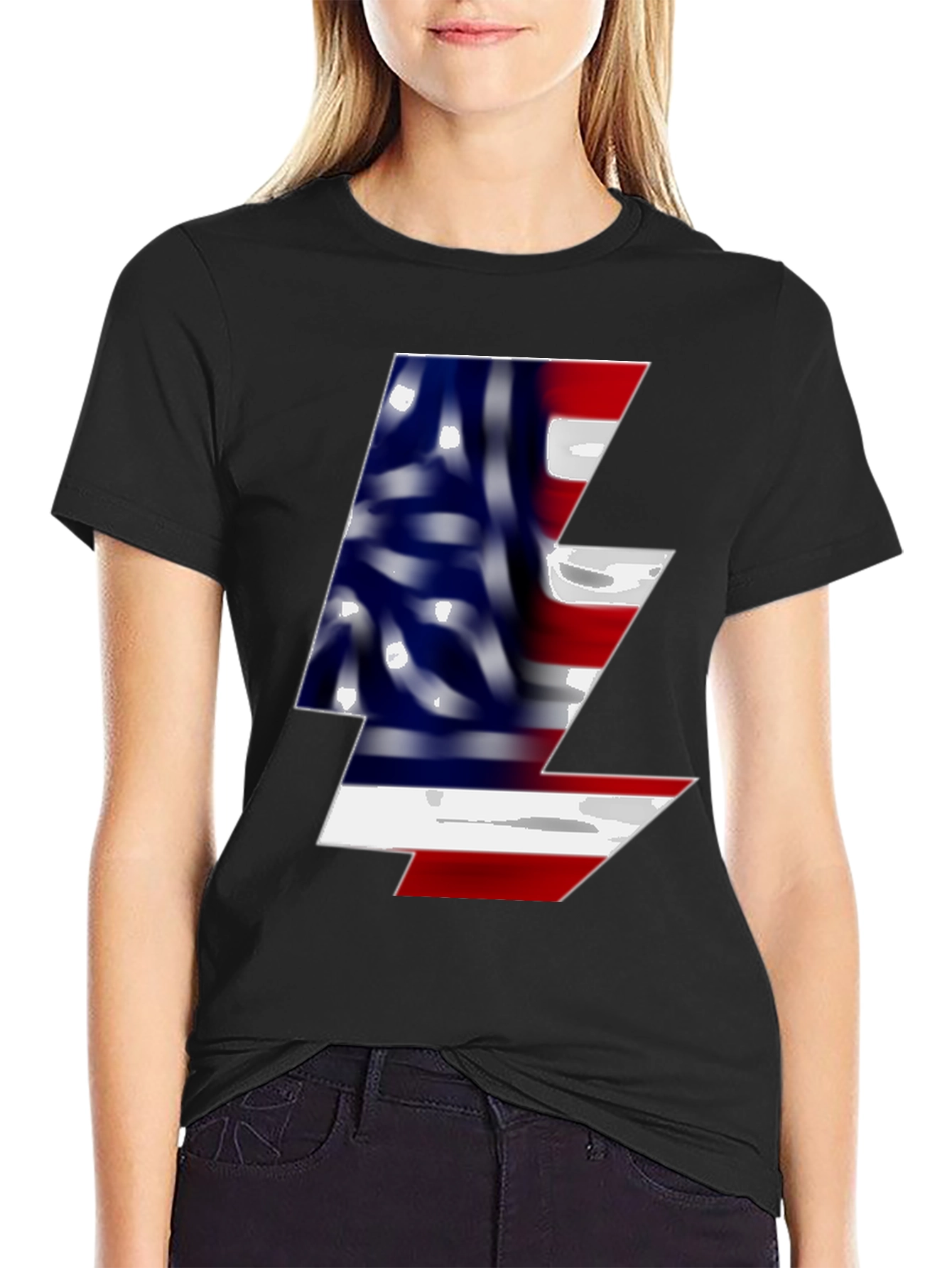 American Flag Lightning Bolt Graphic Tee