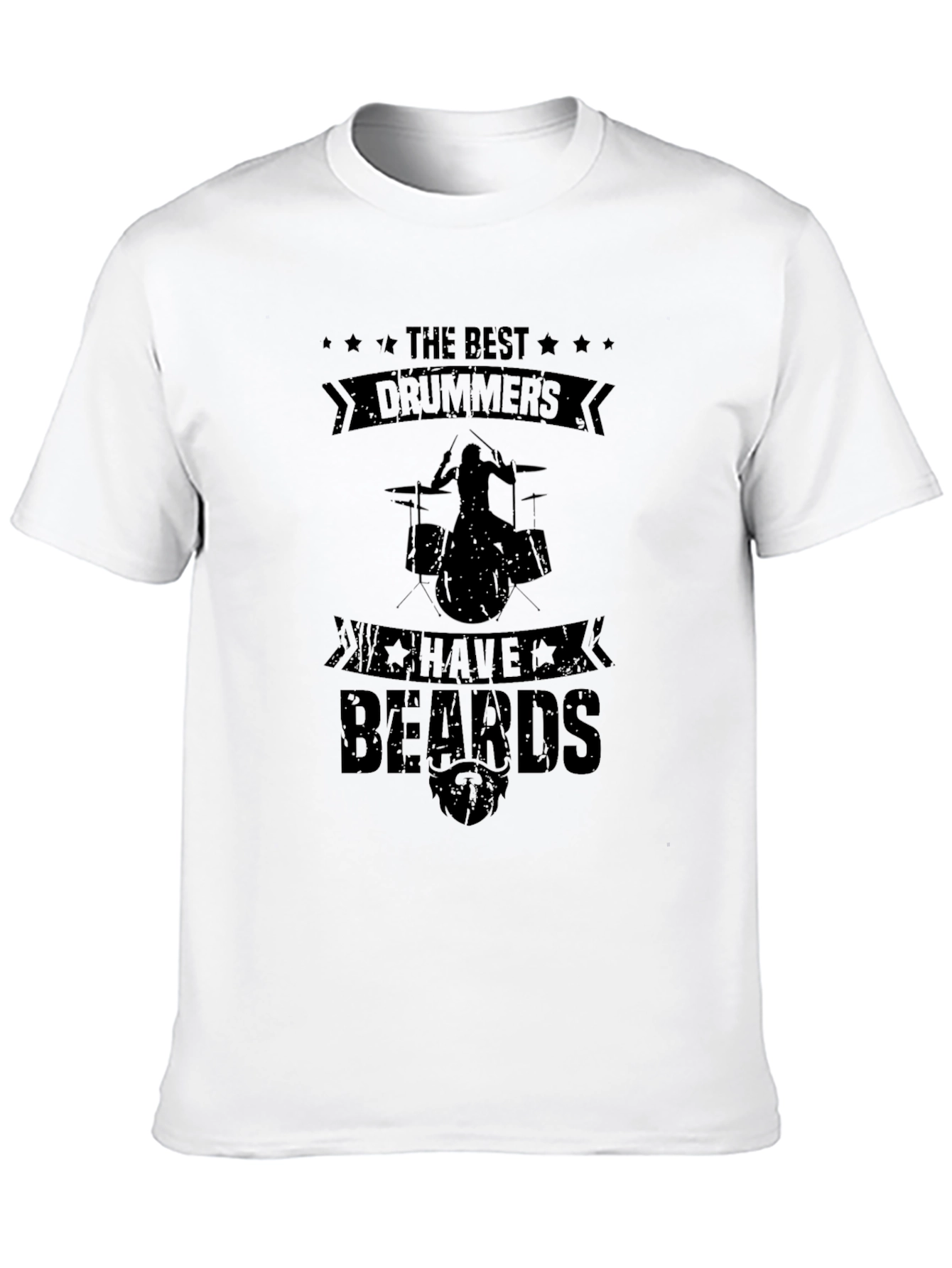 The Best Drummers Have Beards Black Graphic Tee