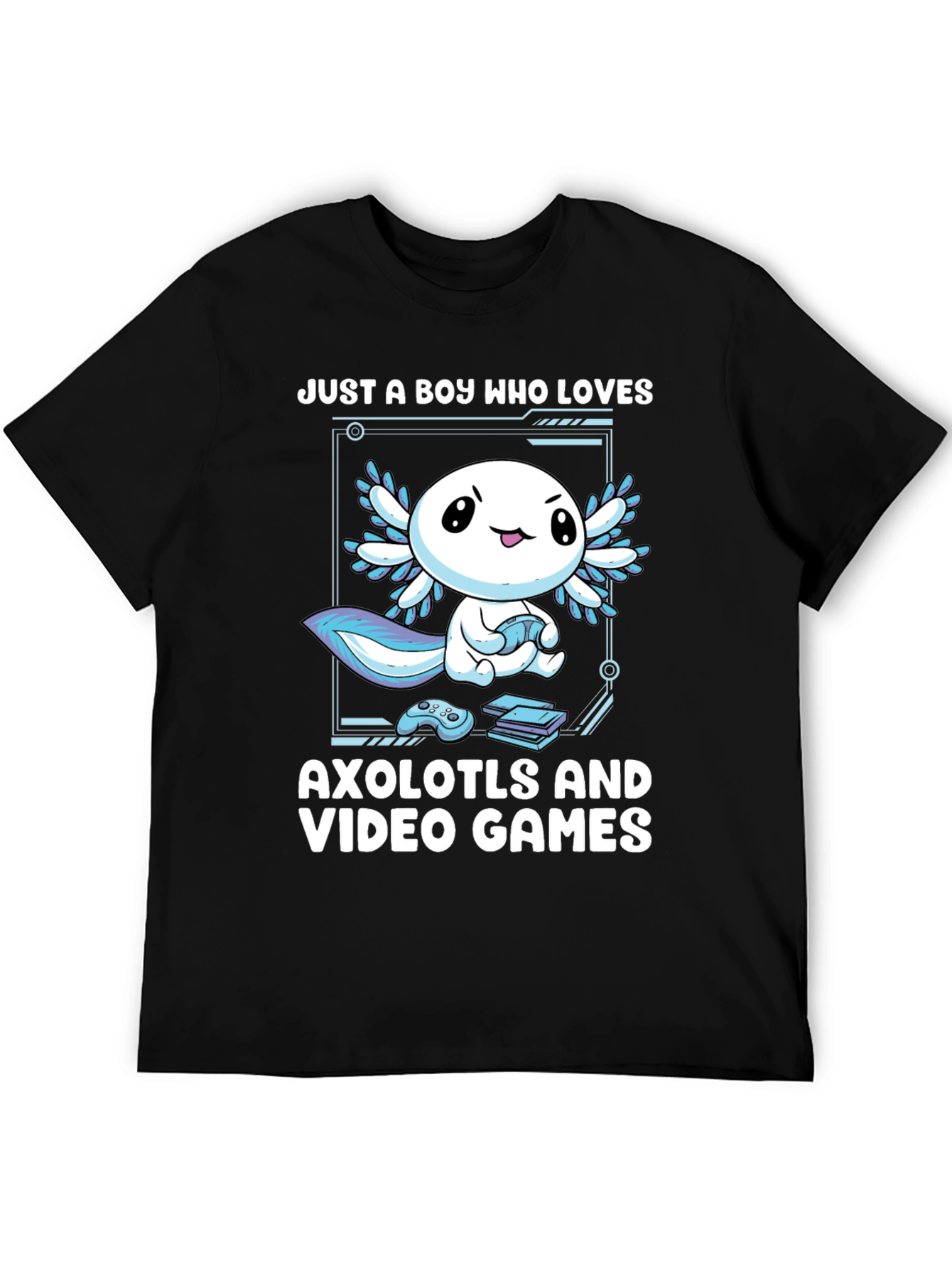 Axolotl & Video Games T-Shirt - Gamer Boy