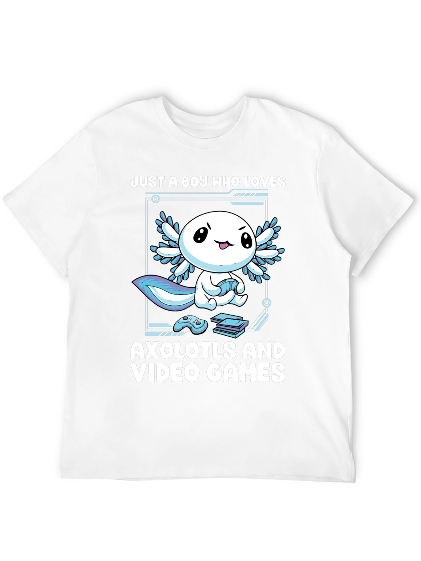 Axolotl & Video Games T-Shirt - Gamer Boy