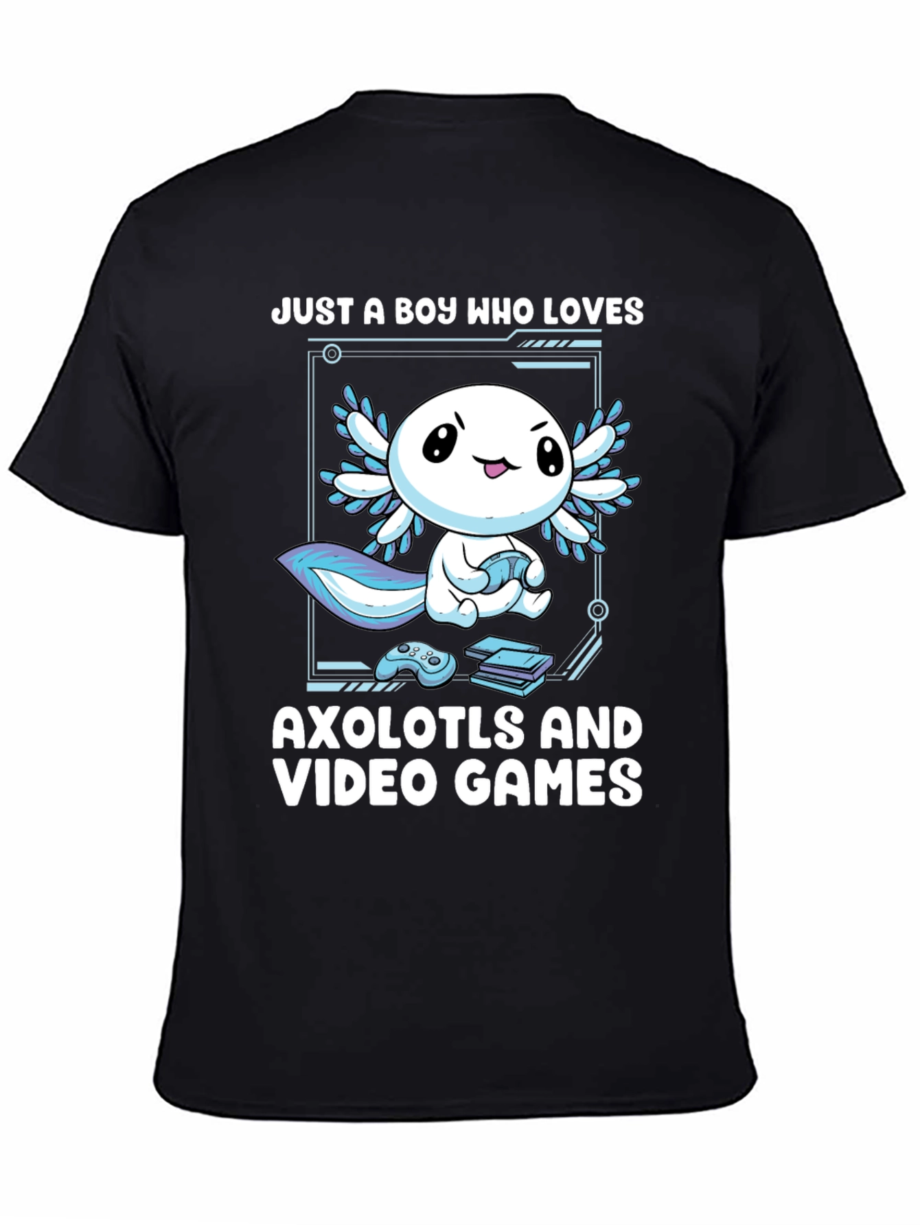 Axolotl & Video Games T-Shirt - Gamer Boy