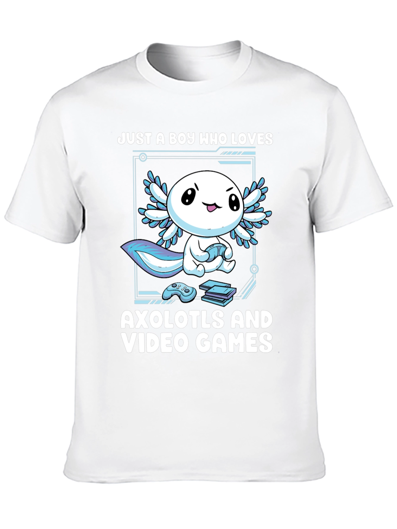 Axolotl & Video Games T-Shirt - Gamer Boy